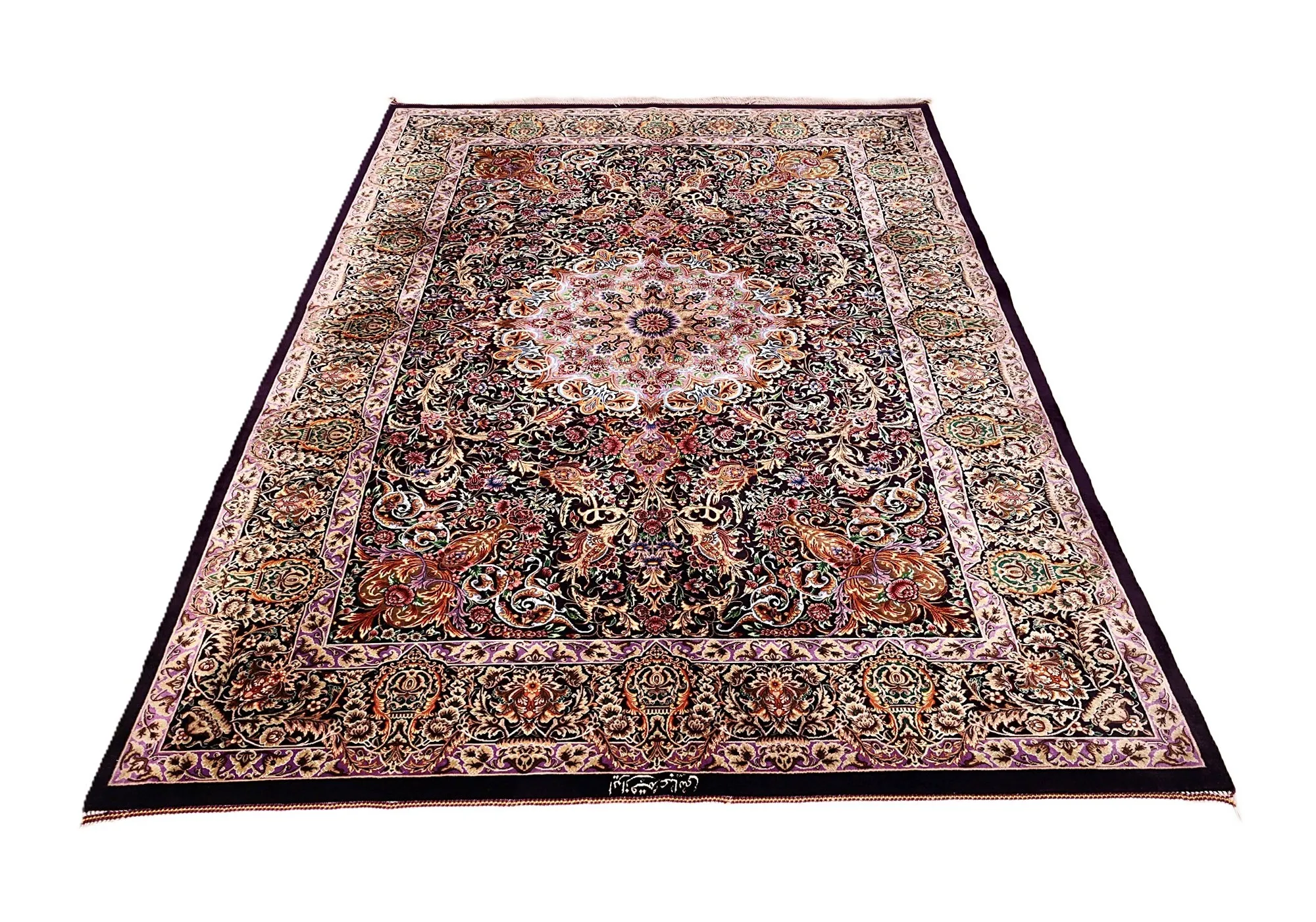 Handgeknüpfter Ghom Perserteppich 195 × 136 cm