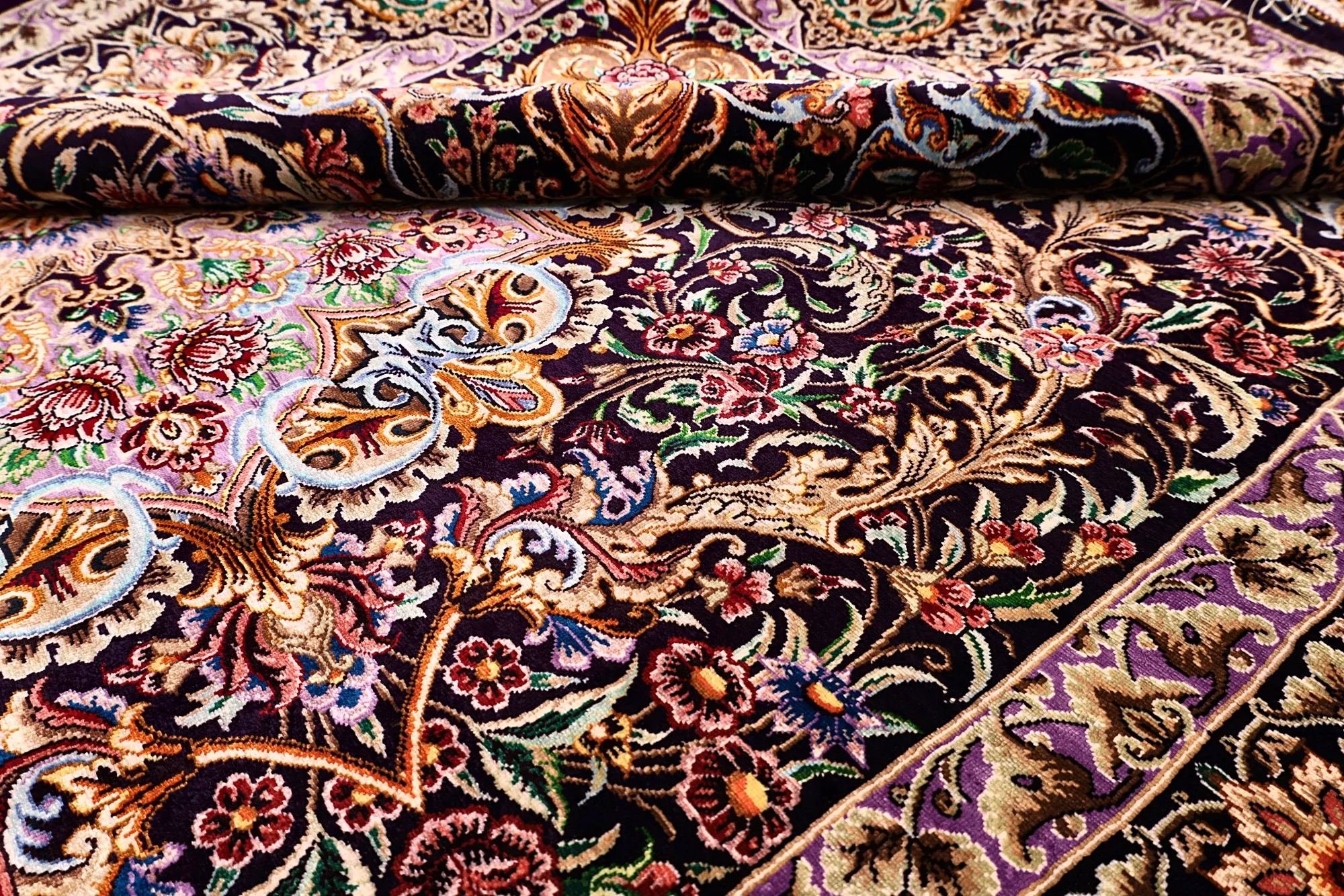 Handgeknüpfter Ghom Perserteppich 195 × 136 cm