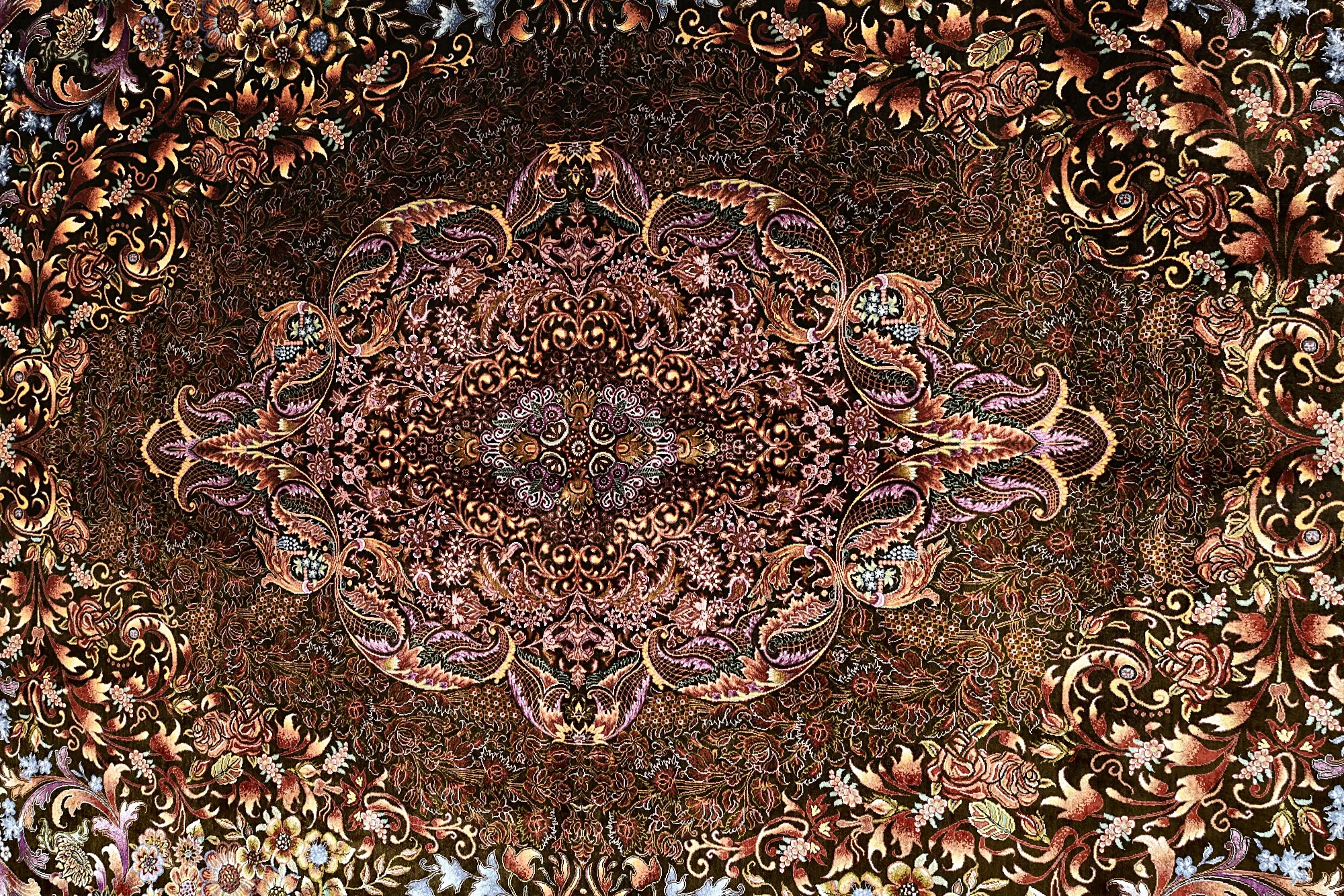 Ghom Perserteppich aus Iran, 200 × 140 cm