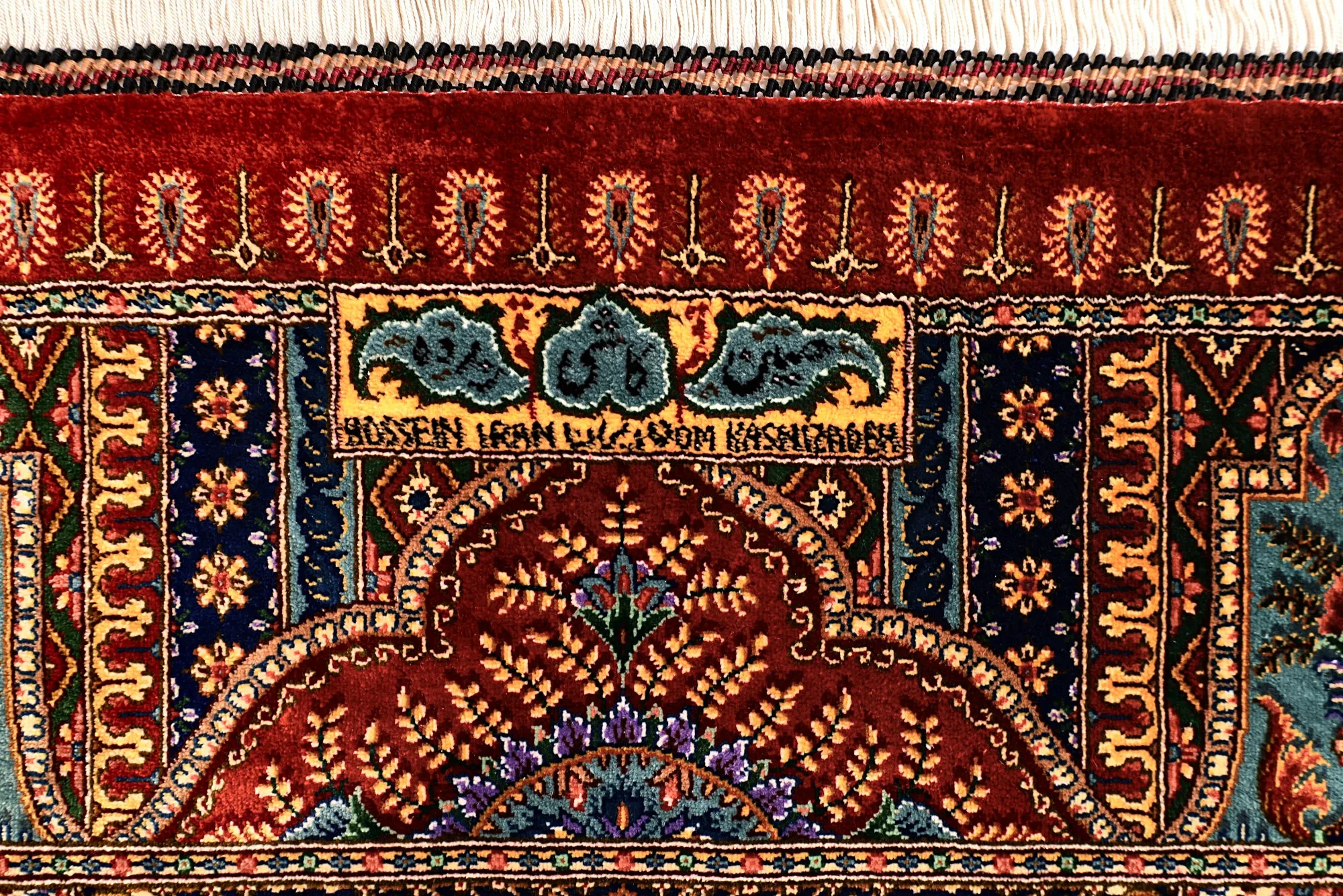 Handgeknüpfter Ghom Perserteppich, 205 × 140 cm, Seide
