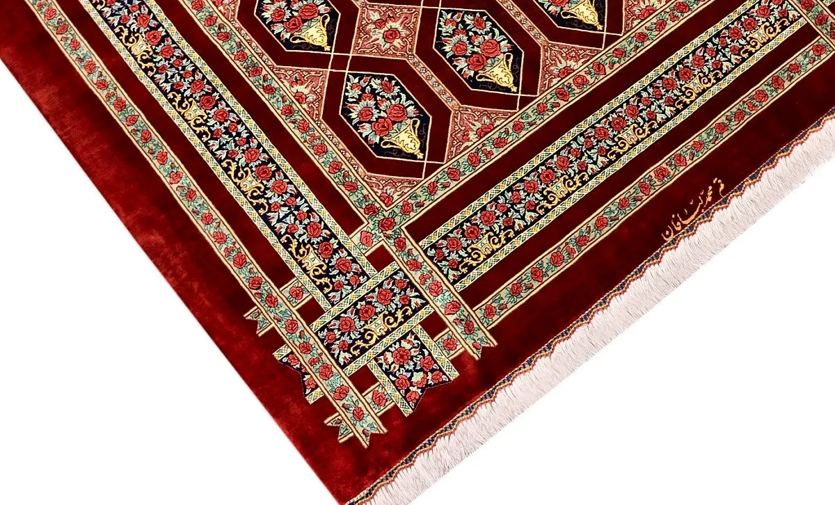 Ghom Perserteppich aus Iran, 200 × 130 cm