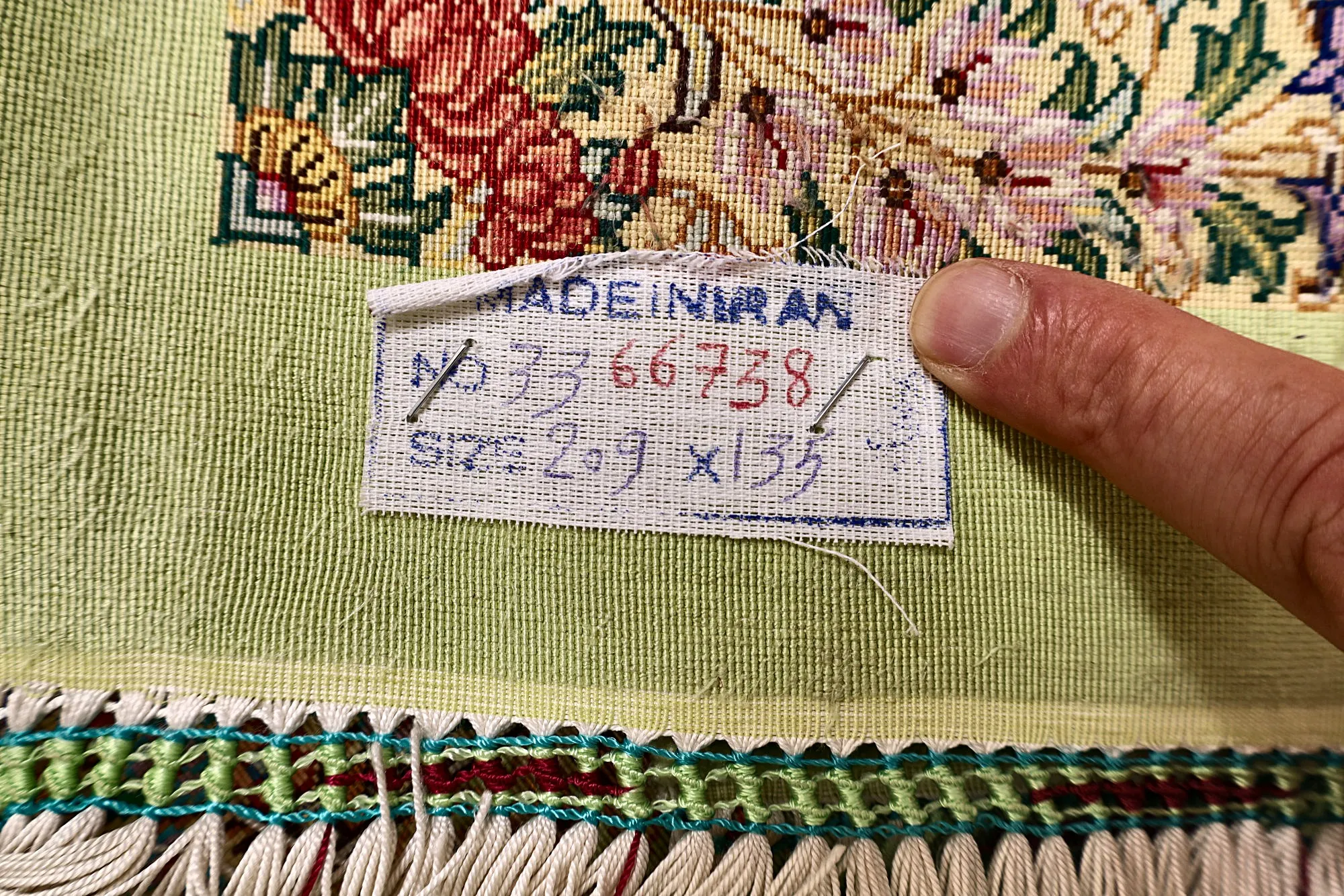 Ghom Perserteppich aus Iran, 209 × 135 cm