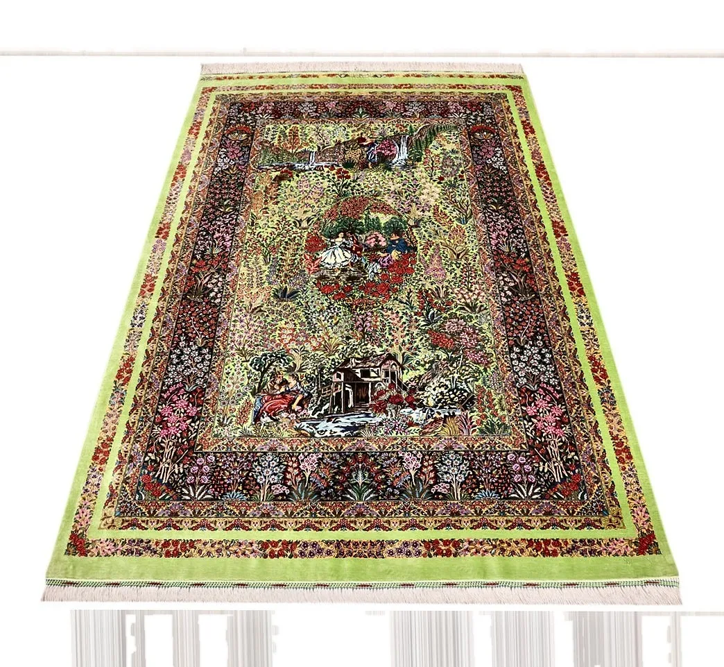 Ghom Perserteppich aus Iran, 209 × 135 cm