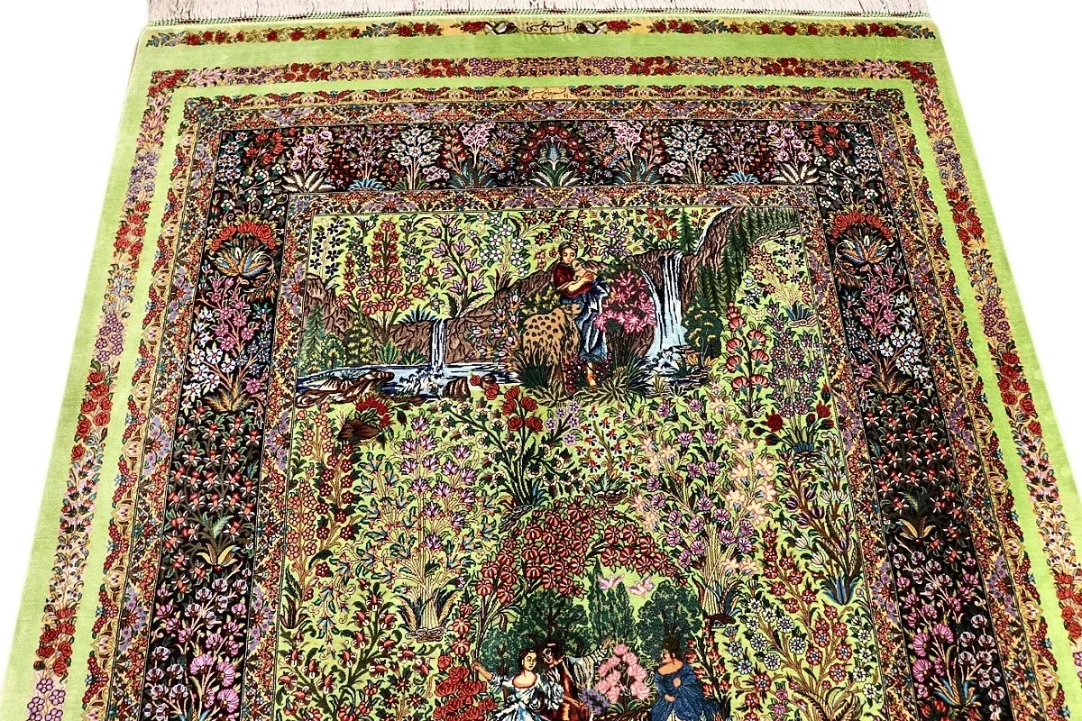 Ghom Perserteppich aus Iran, 209 × 135 cm