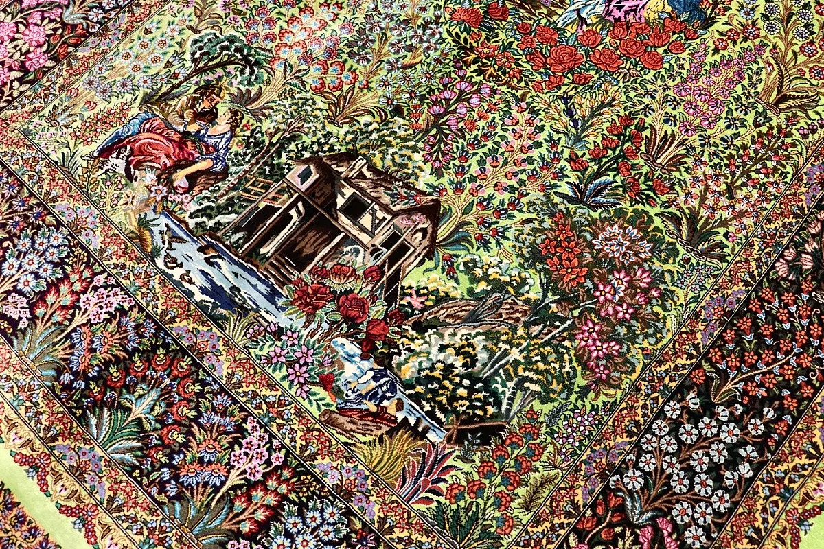 Ghom Perserteppich aus Iran, 209 × 135 cm