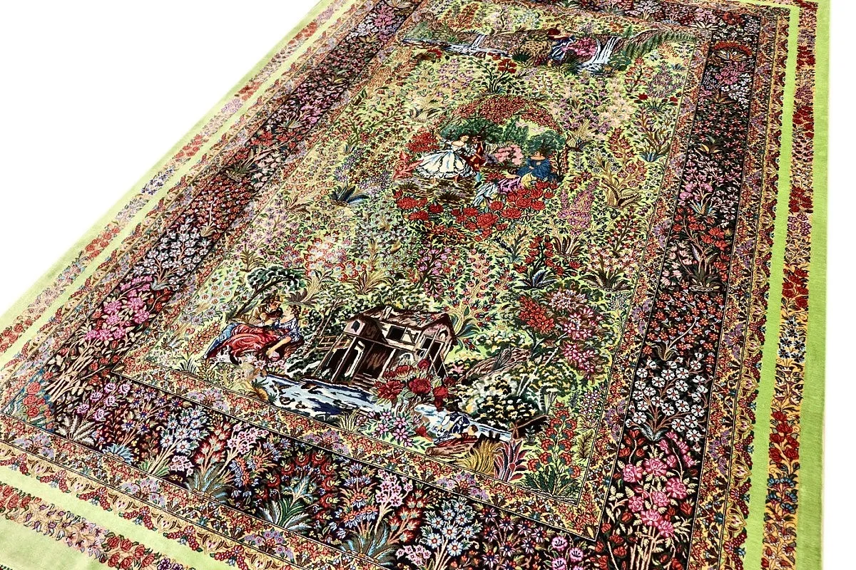 Ghom Perserteppich aus Iran, 209 × 135 cm