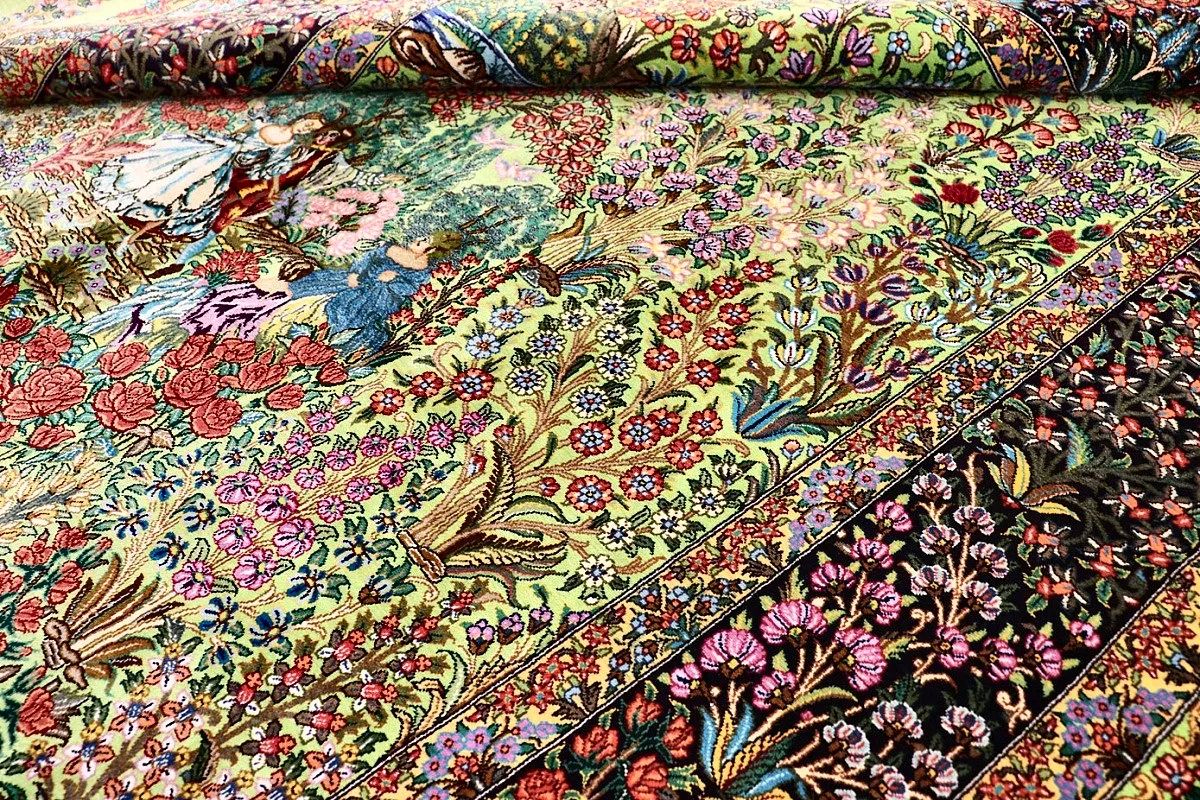 Ghom Perserteppich aus Iran, 209 × 135 cm