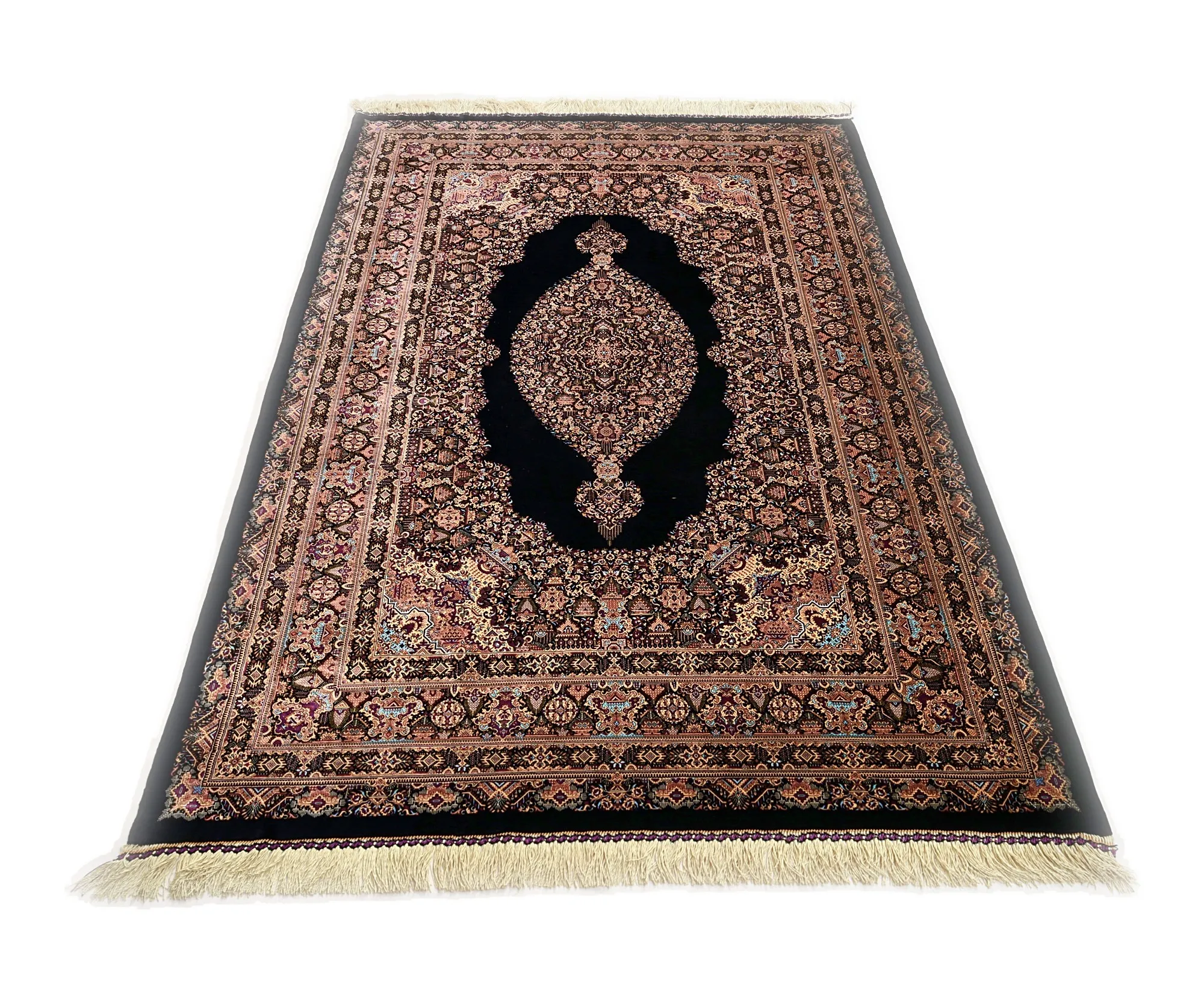 Ghom Perserteppich aus Iran, 205 × 135 cm