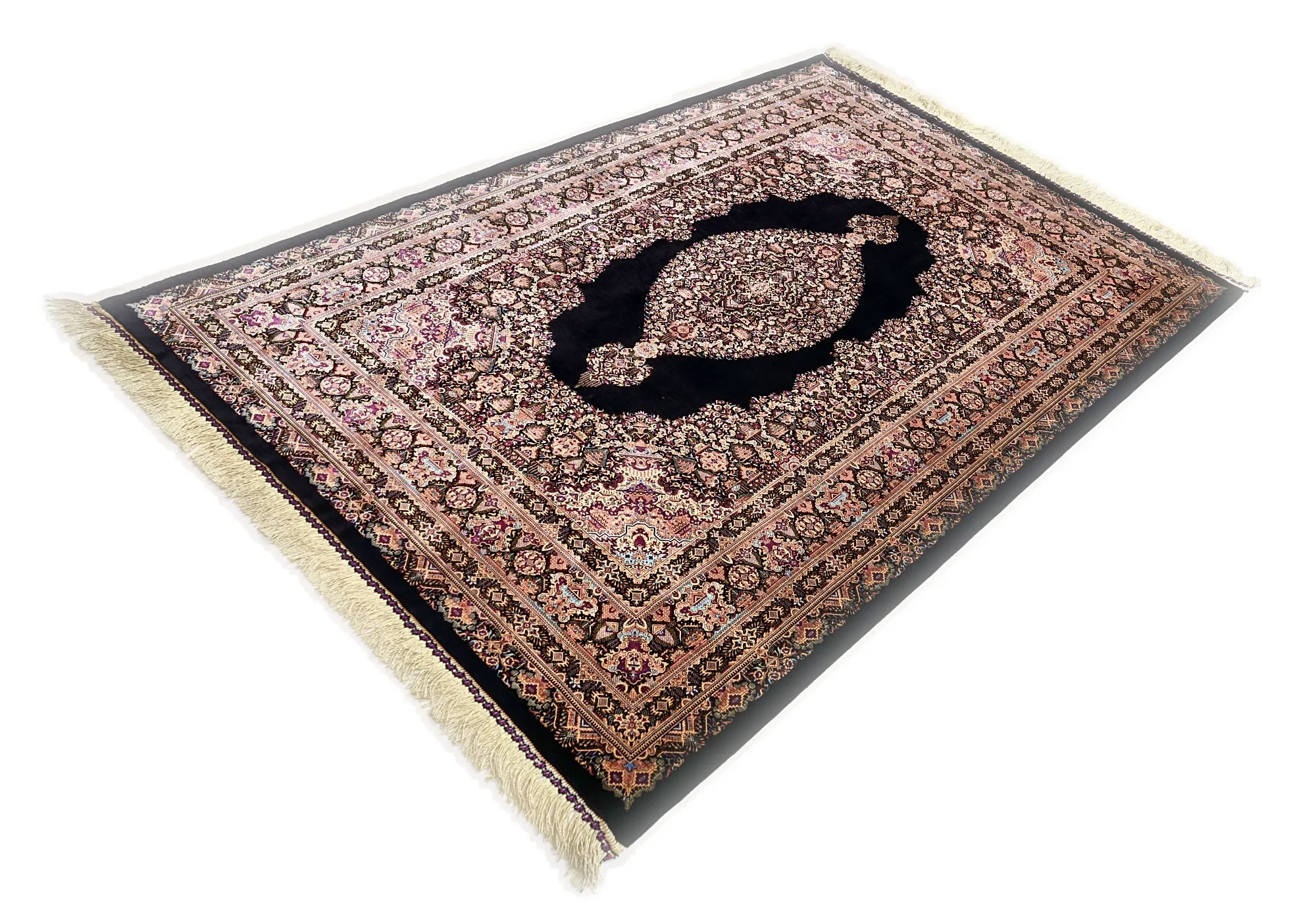 Ghom Perserteppich aus Iran, 205 × 135 cm