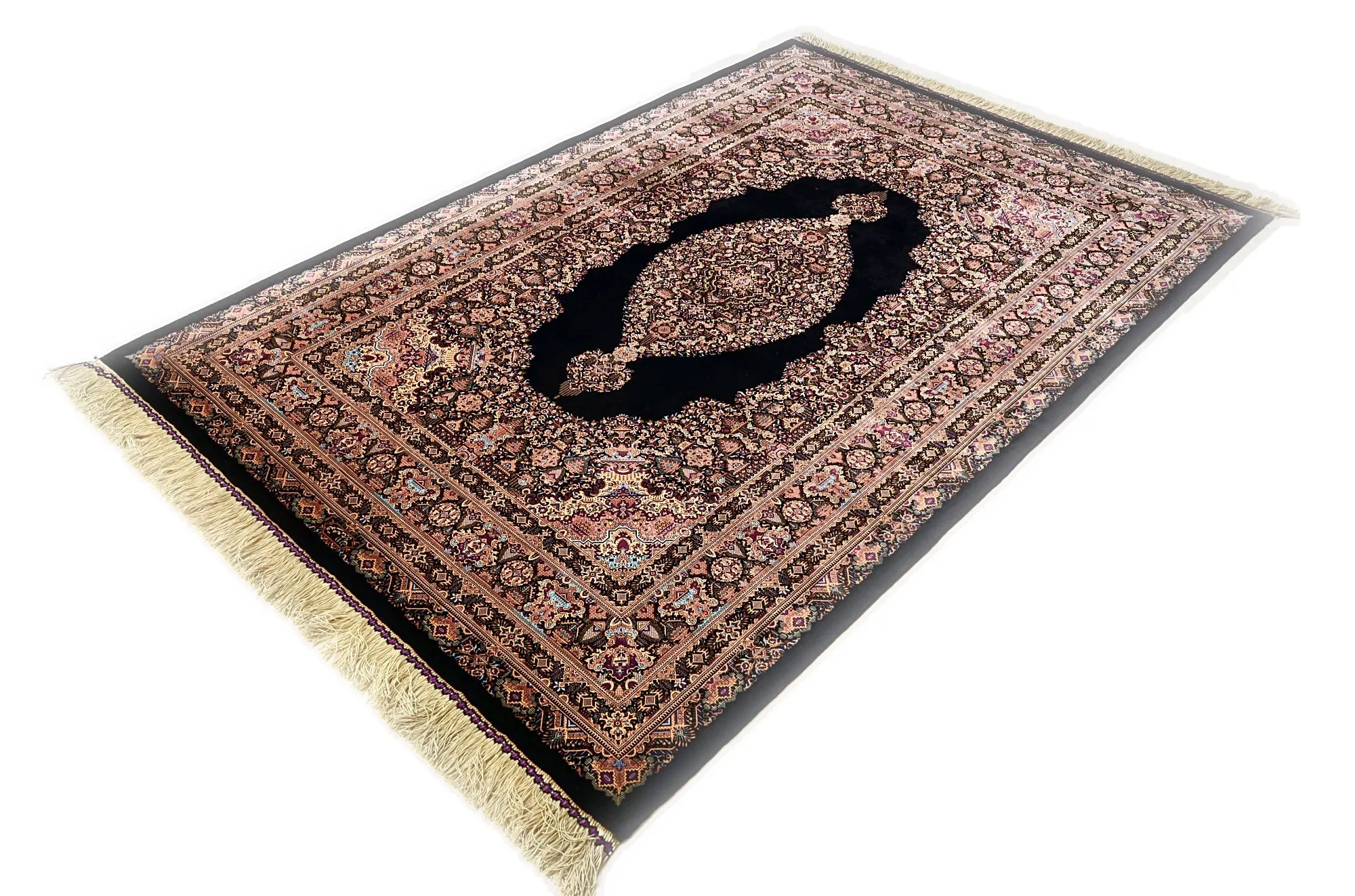 Ghom Perserteppich aus Iran, 205 × 135 cm