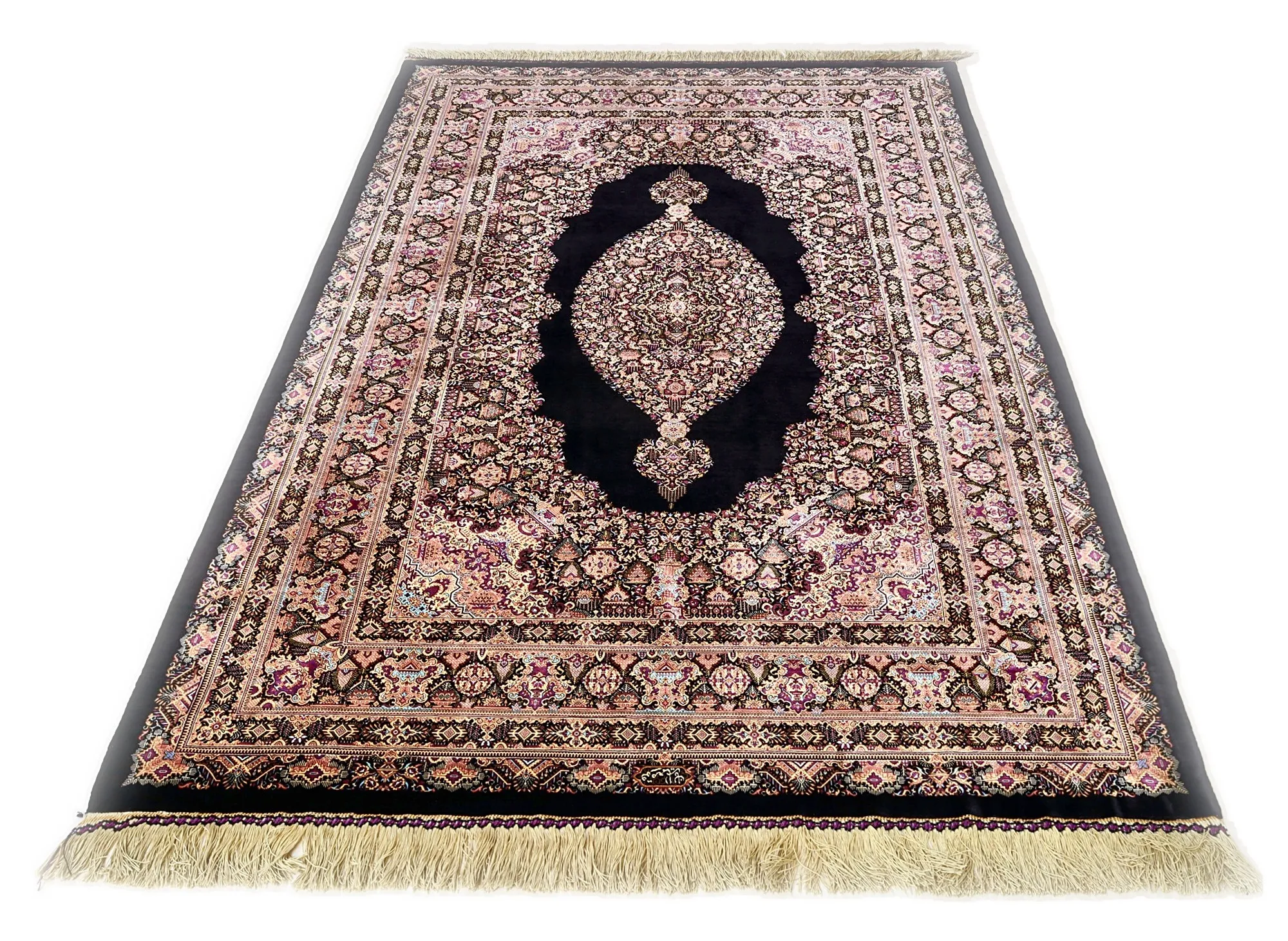 Ghom Perserteppich aus Iran, 205 × 135 cm