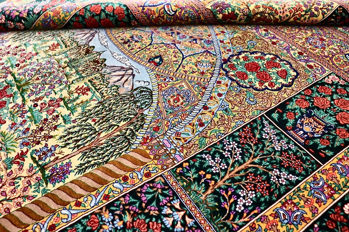 Ghom Perserteppich aus Iran, 200 × 133 cm