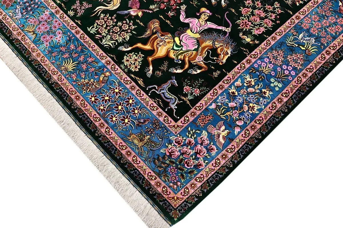 Handgeknüpfter Ghom Perserteppich 204 × 136 cm