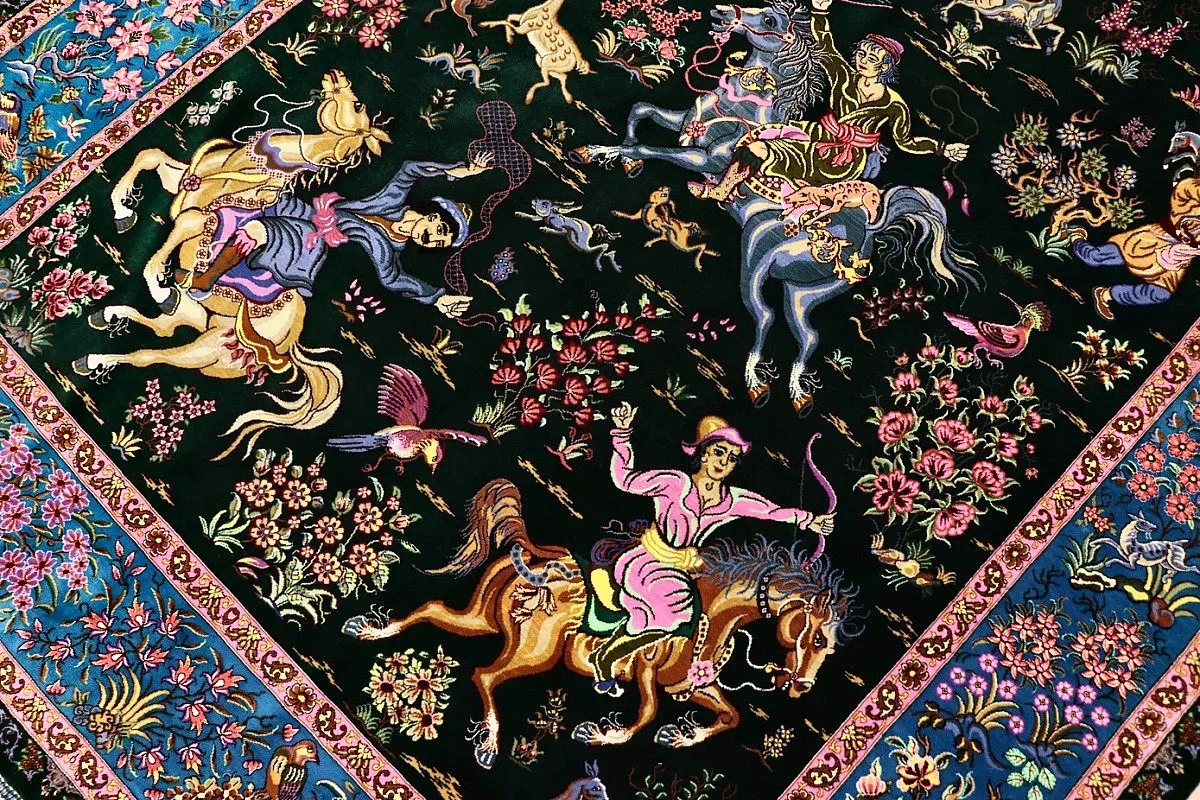 Handgeknüpfter Ghom Perserteppich 204 × 136 cm