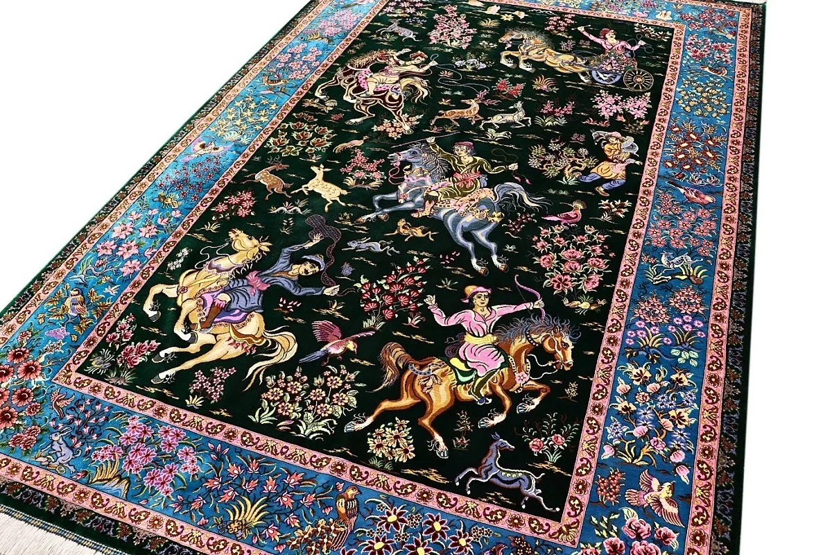 Handgeknüpfter Ghom Perserteppich 204 × 136 cm