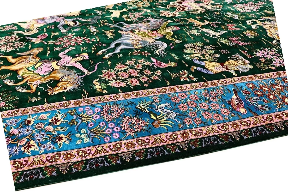 Handgeknüpfter Ghom Perserteppich 204 × 136 cm