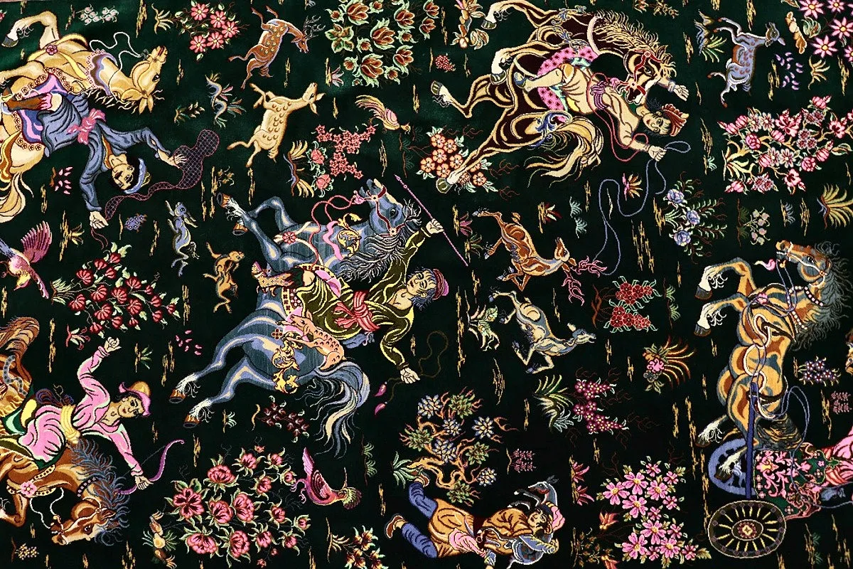 Handgeknüpfter Ghom Perserteppich 204 × 136 cm