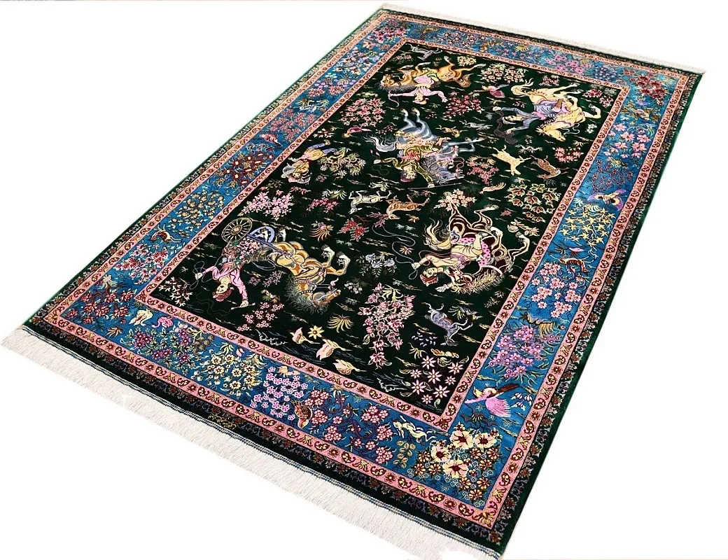 Handgeknüpfter Ghom Perserteppich 204 × 136 cm