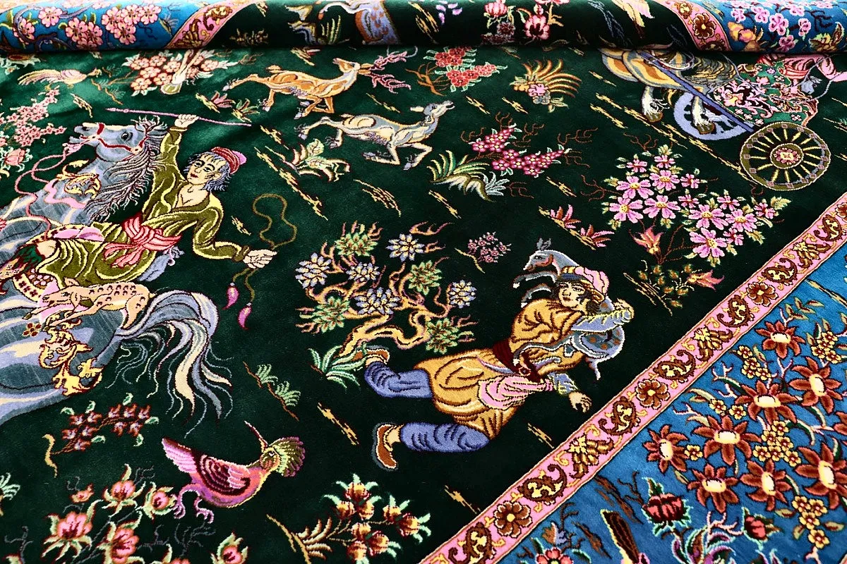 Handgeknüpfter Ghom Perserteppich 204 × 136 cm
