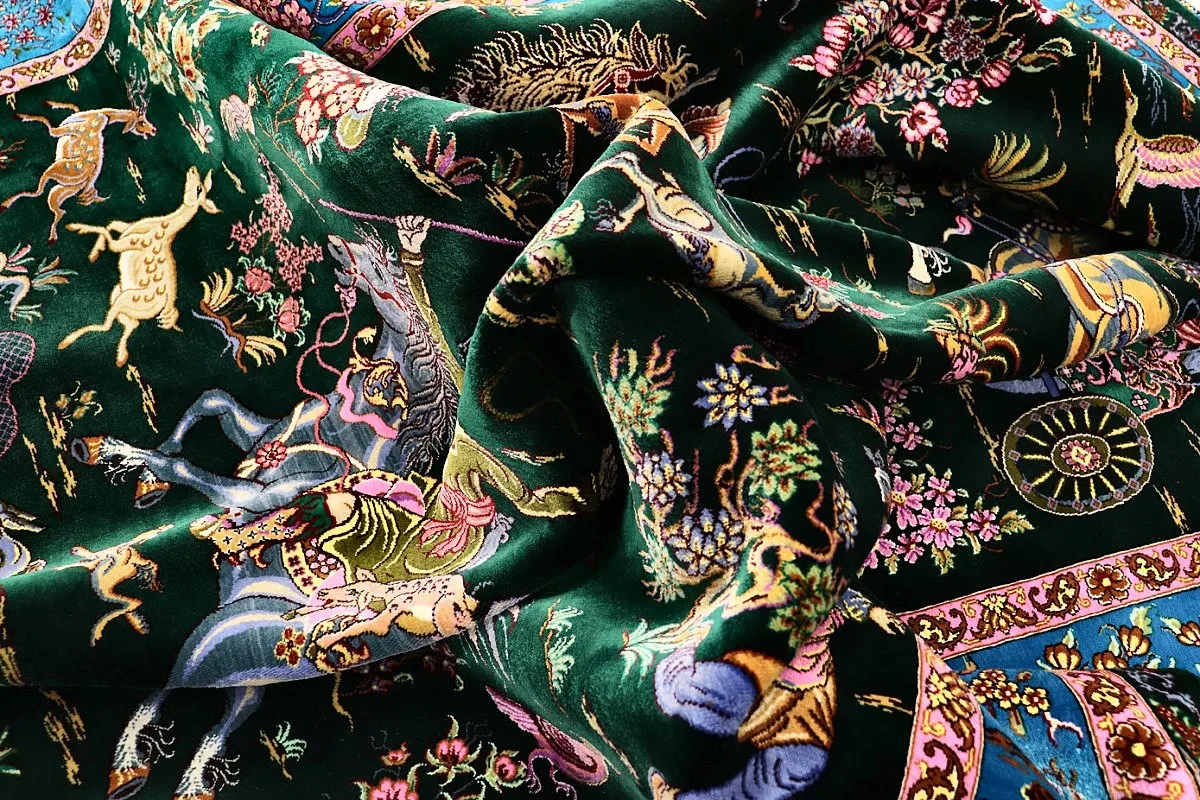 Handgeknüpfter Ghom Perserteppich 204 × 136 cm