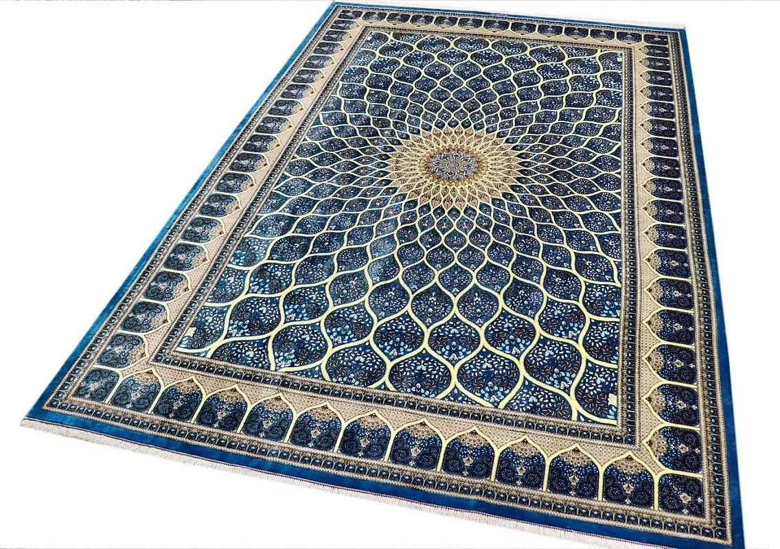 Handgeknüpfter Ghom Perserteppich, 353 × 245 cm, Seide