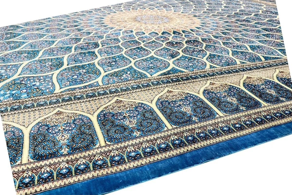 Handgeknüpfter Ghom Perserteppich, 353 × 245 cm, Seide