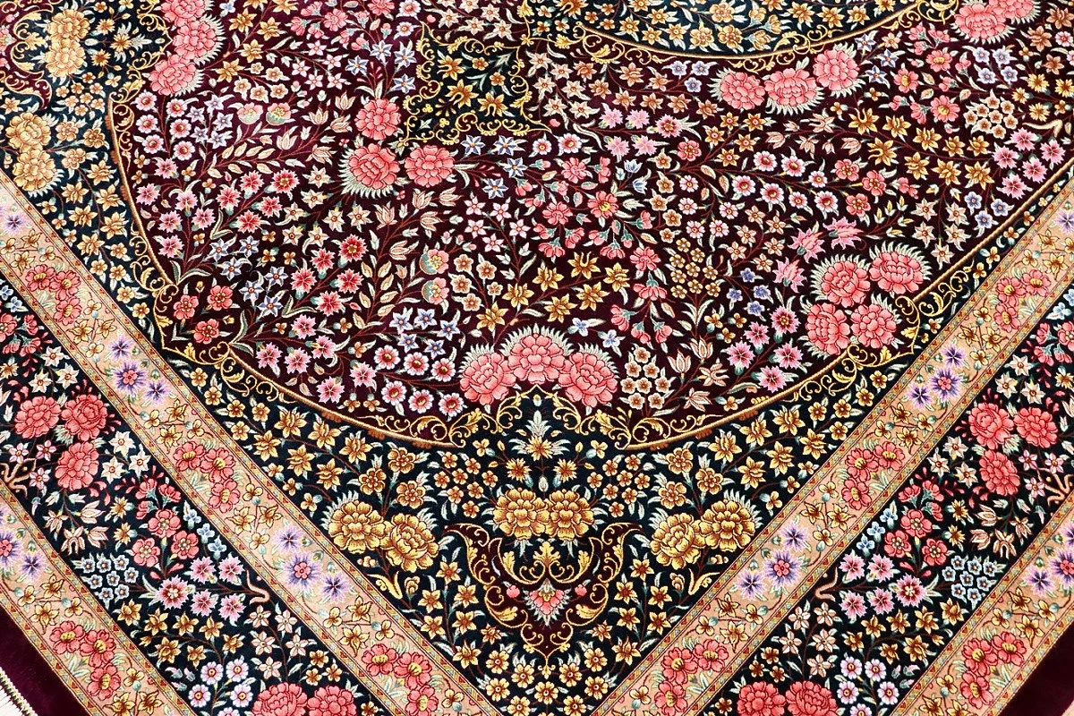 Ghom Perserteppich aus Iran, 297 × 200 cm