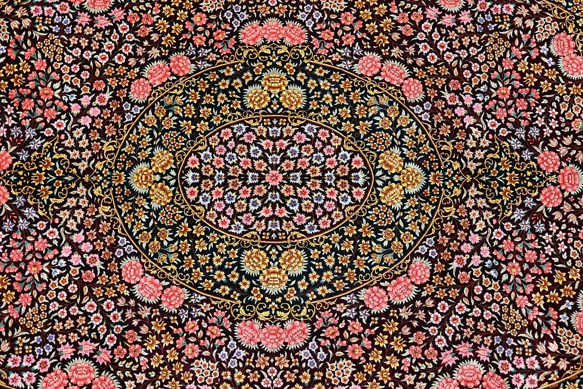 Ghom Perserteppich aus Iran, 297 × 200 cm
