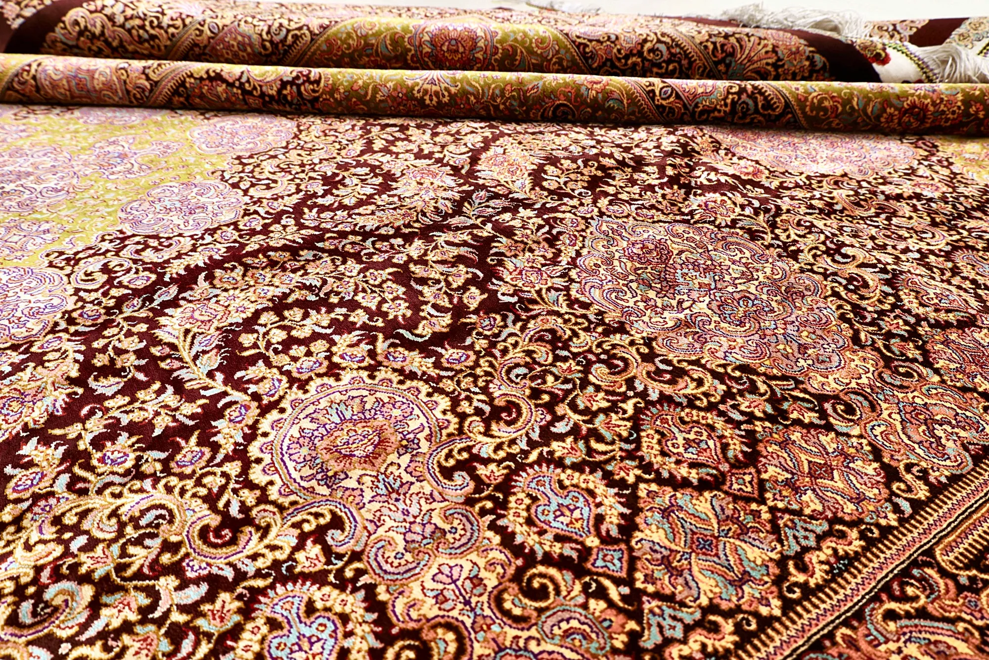Handgeknüpfter Ghom Perserteppich 300 × 207 cm