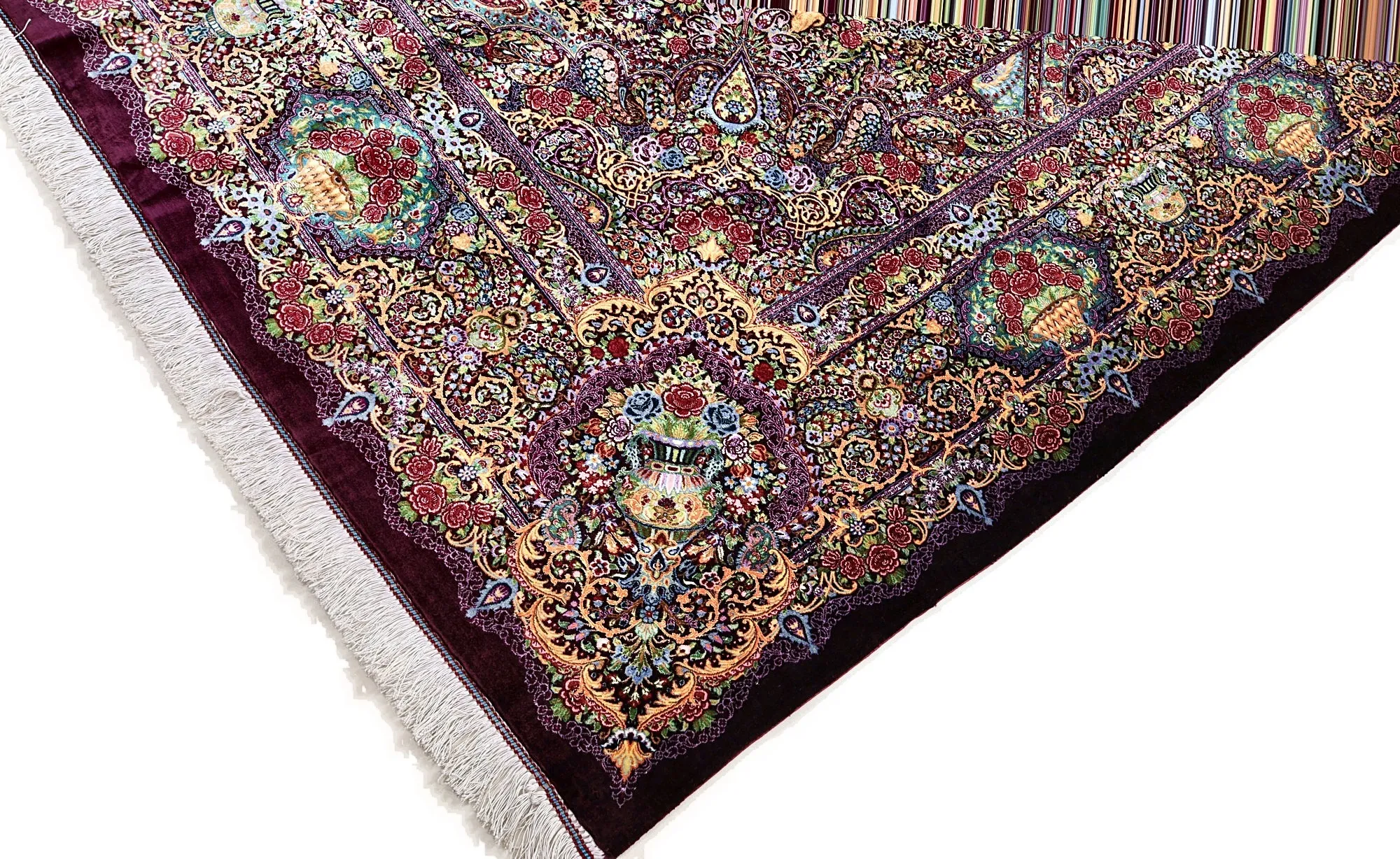 Handgeknüpfter Ghom Perserteppich, 298 × 193 cm, Seide