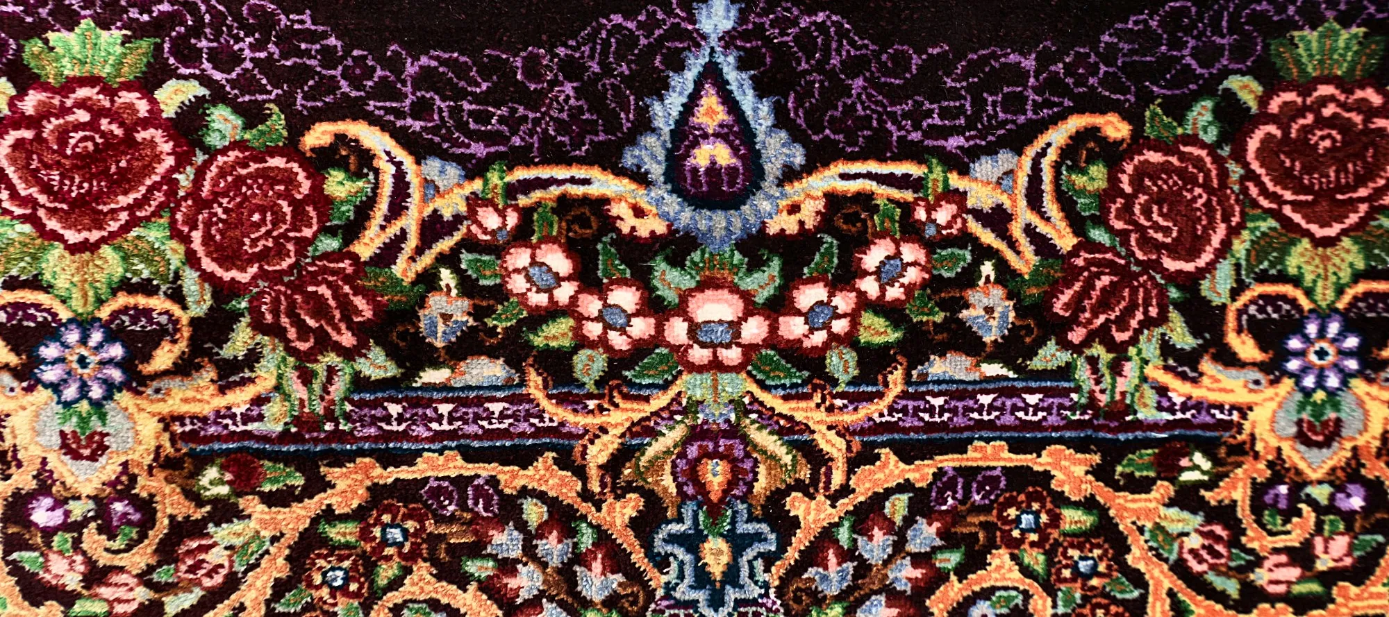 Handgeknüpfter Ghom Perserteppich, 298 × 193 cm, Seide
