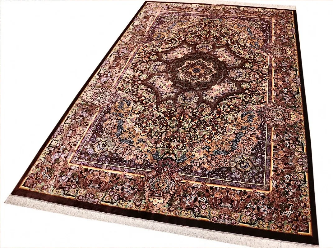 Ghom Perserteppich 305 × 205 cm aus Seide, handgeknüpft