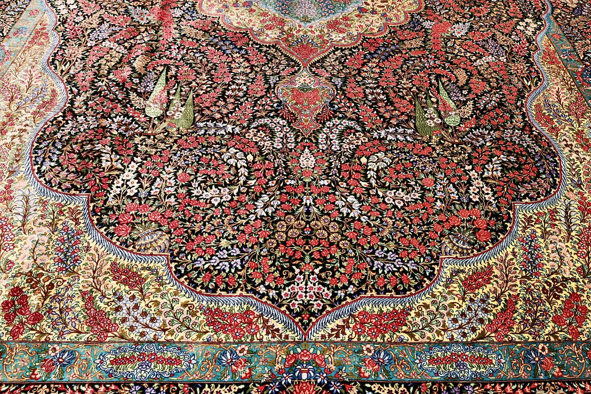 Ghom Perserteppich aus Iran, 300 × 200 cm