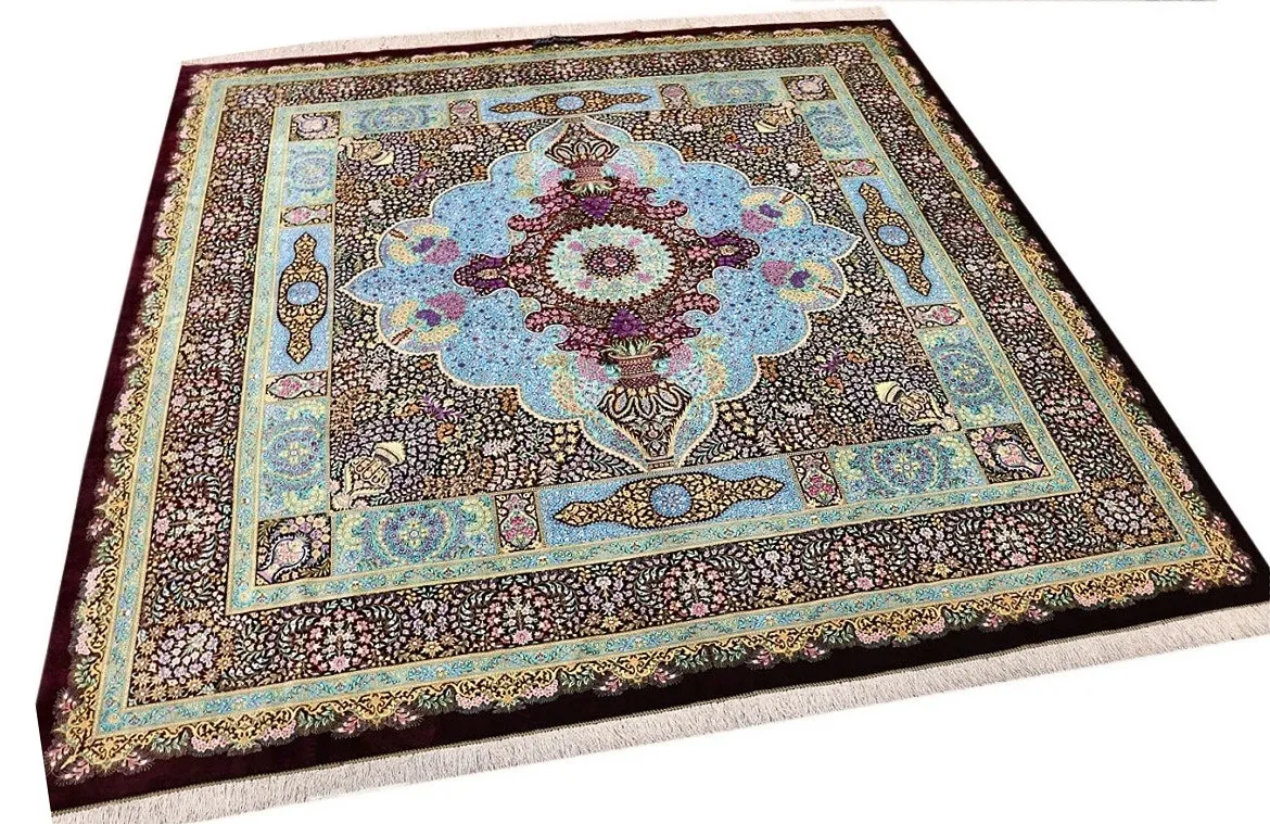 Handgeknüpfter Ghom Perserteppich 250 × 250 cm