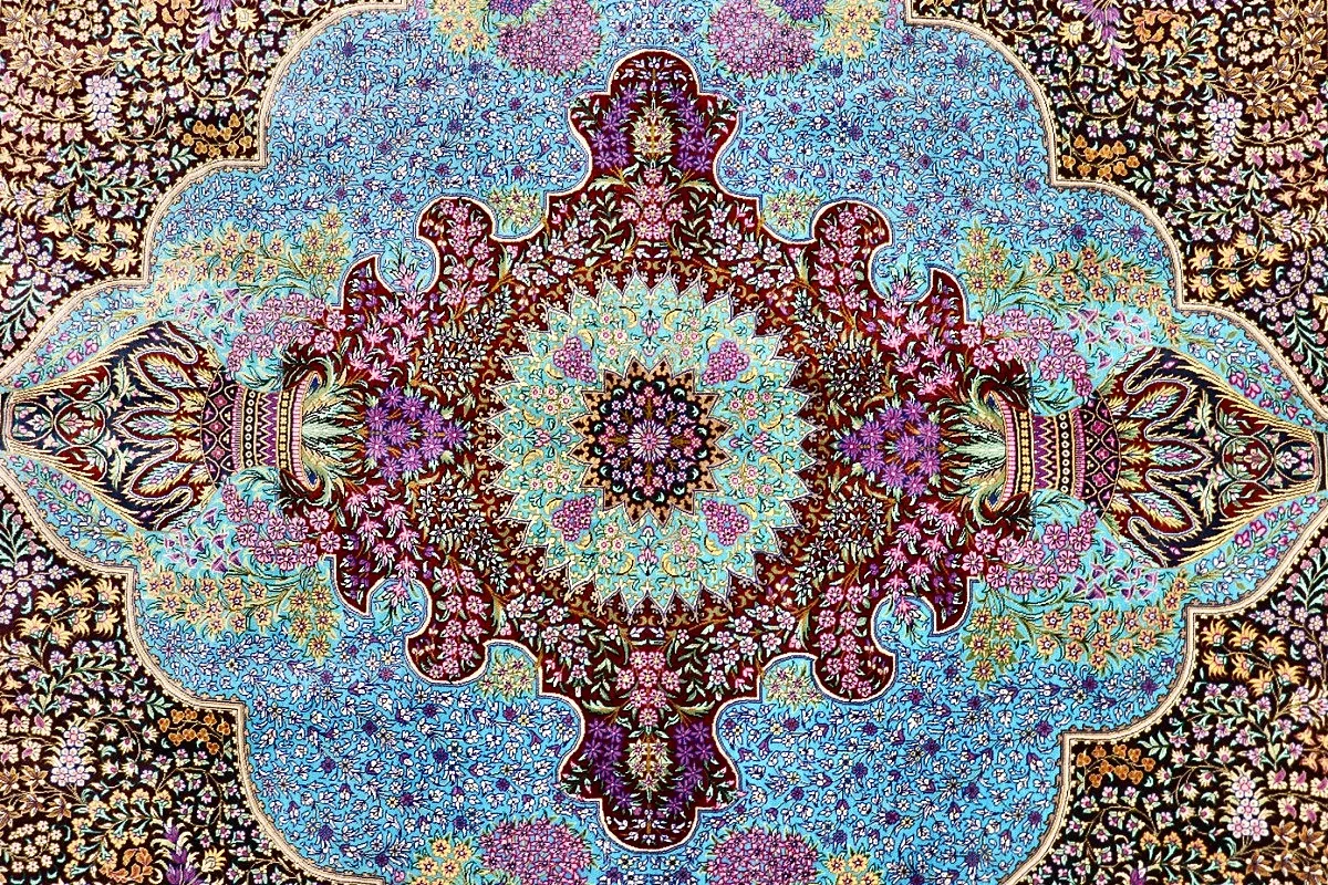 Handgeknüpfter Ghom Perserteppich 250 × 250 cm