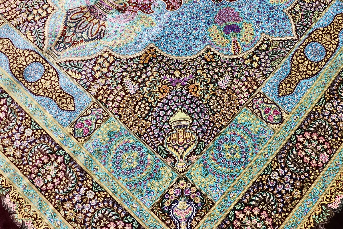 Handgeknüpfter Ghom Perserteppich 250 × 250 cm