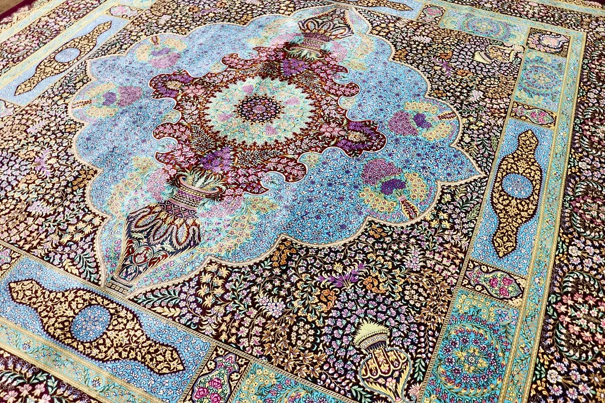 Handgeknüpfter Ghom Perserteppich 250 × 250 cm