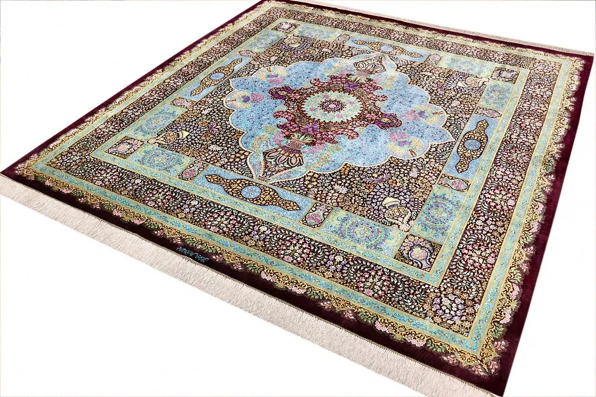 Handgeknüpfter Ghom Perserteppich 250 × 250 cm