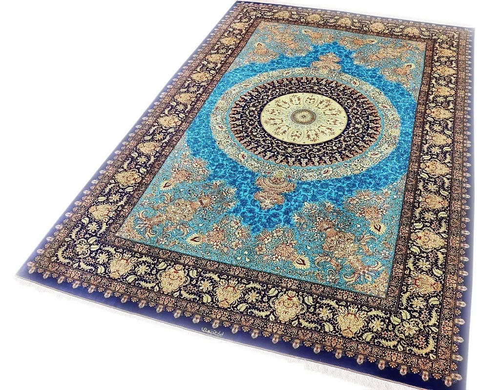 Ghom Perserteppich 300 × 200 cm aus Seide, handgeknüpft