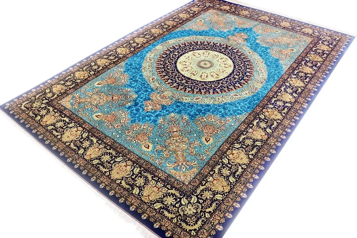 Ghom Perserteppich 300 × 200 cm aus Seide, handgeknüpft
