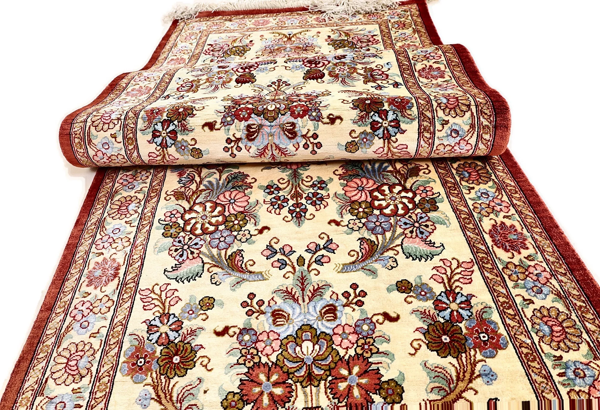 Ghom Perserteppich aus Iran, 200 × 60 cm