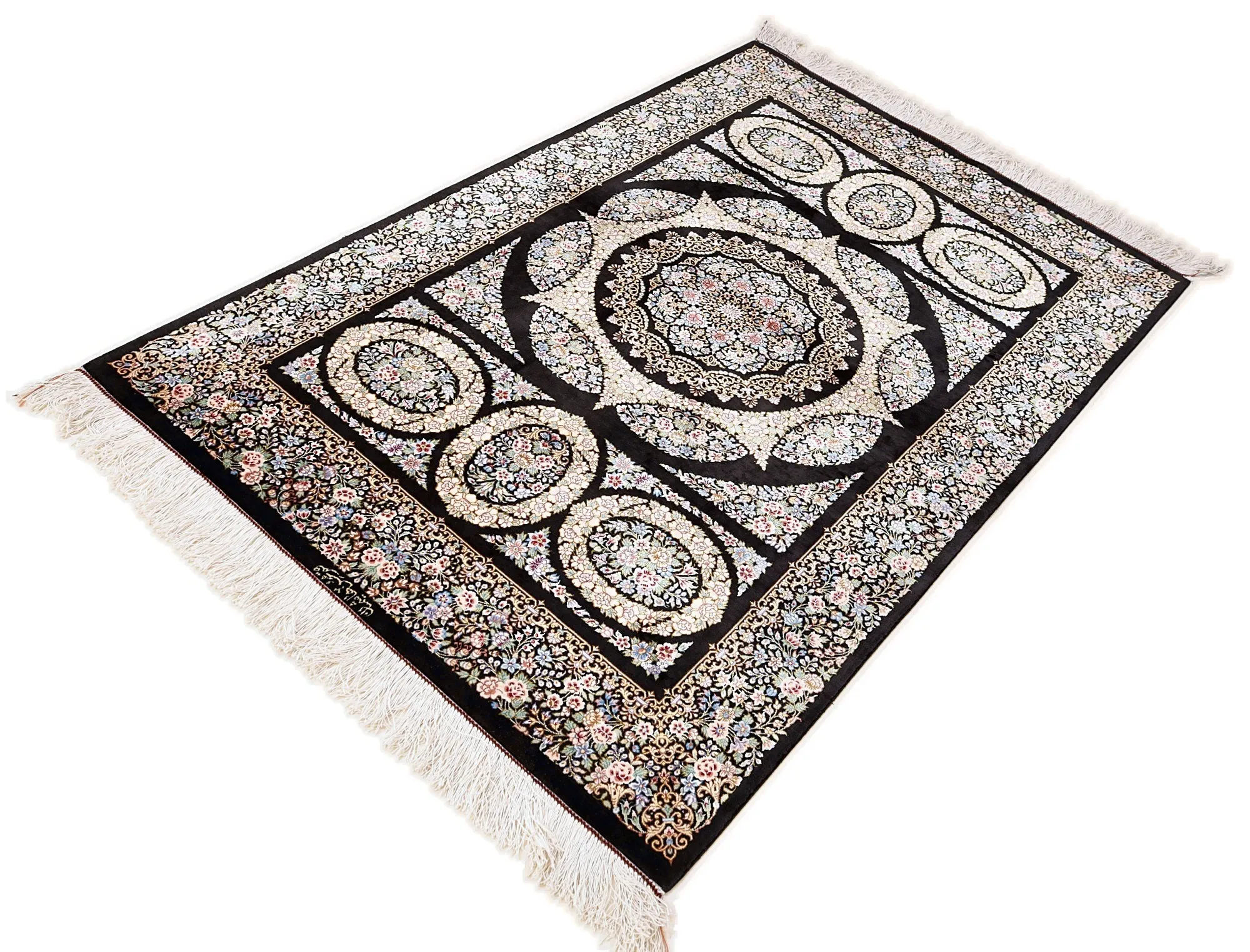 Ghom Perserteppich aus Iran, 150 × 98 cm