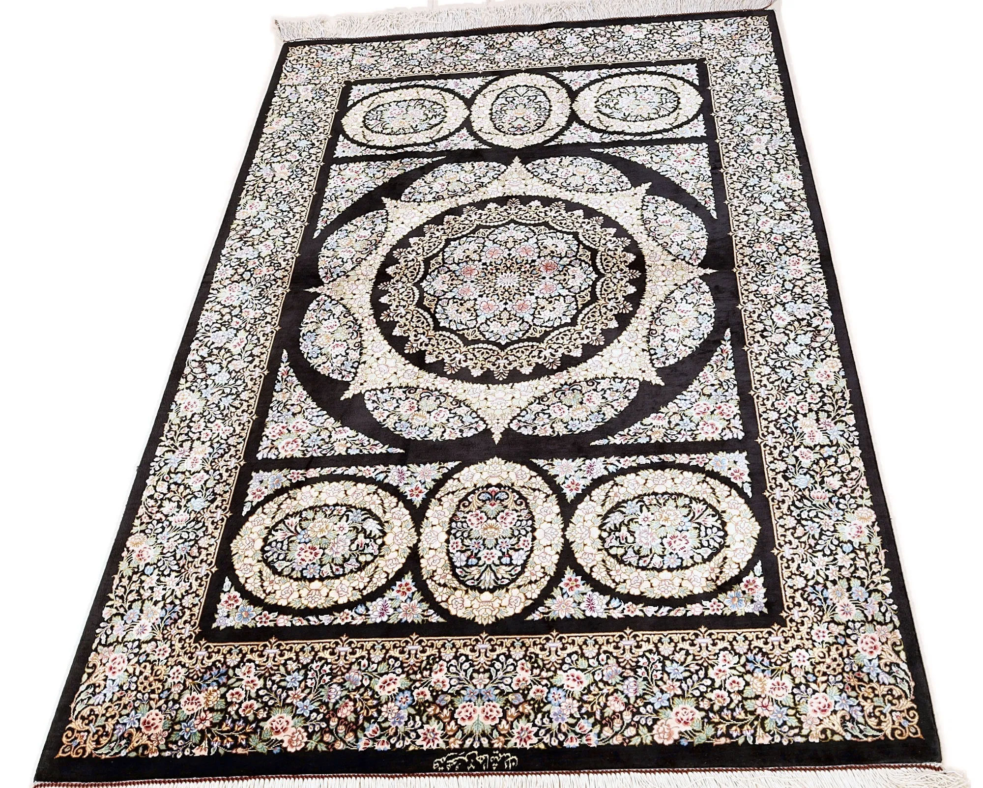 Ghom Perserteppich aus Iran, 150 × 98 cm