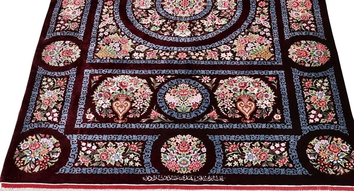 Handgeknüpfter Ghom Perserteppich 153 × 98 cm
