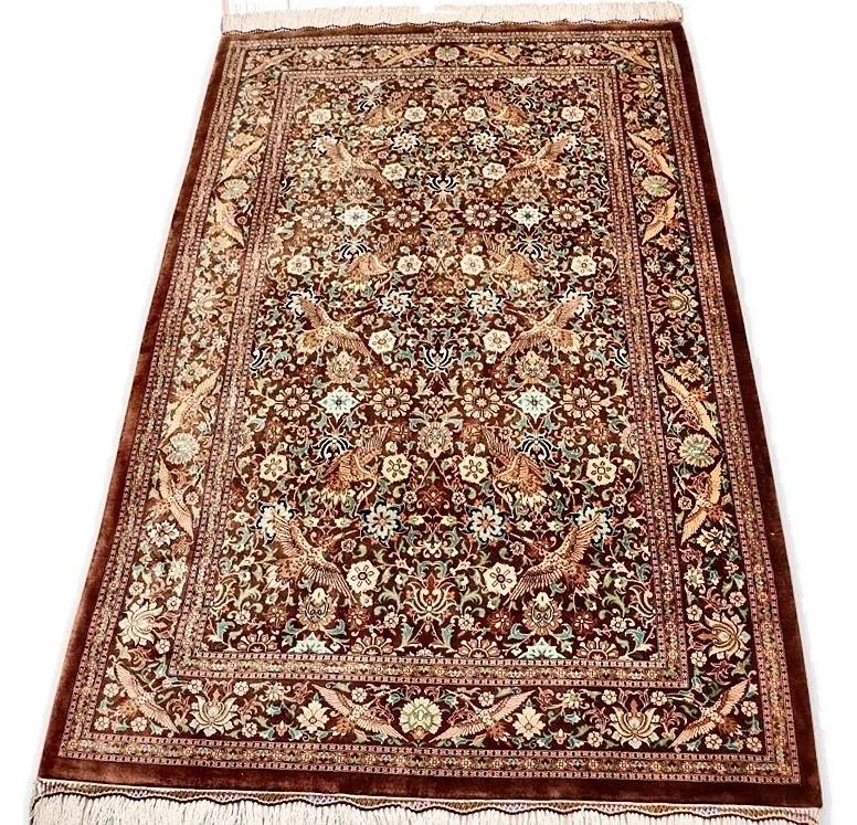 Handgeknüpfter Ghom Perserteppich, 166 × 100 cm, Seide