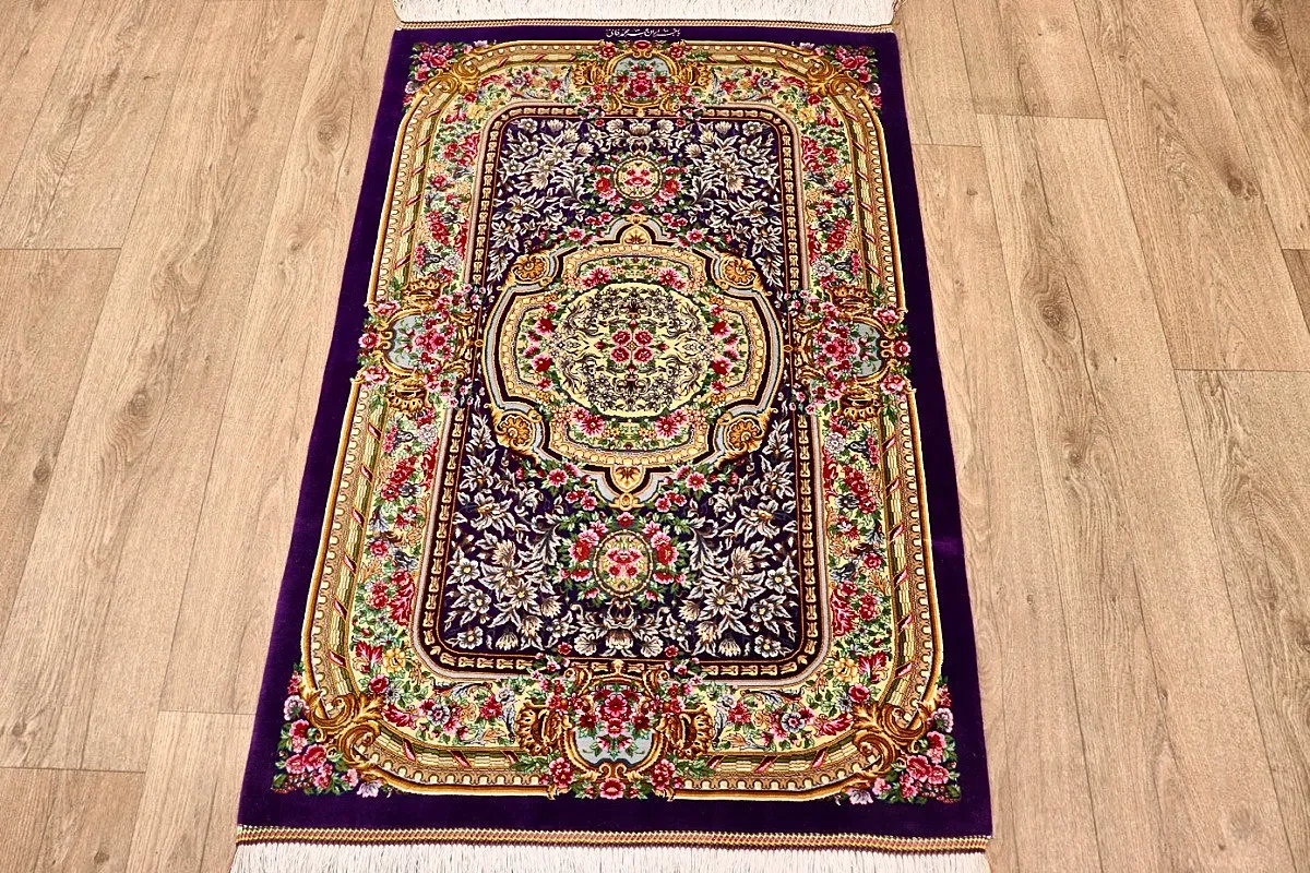Ghom Perserteppich aus Iran, 120 × 80 cm