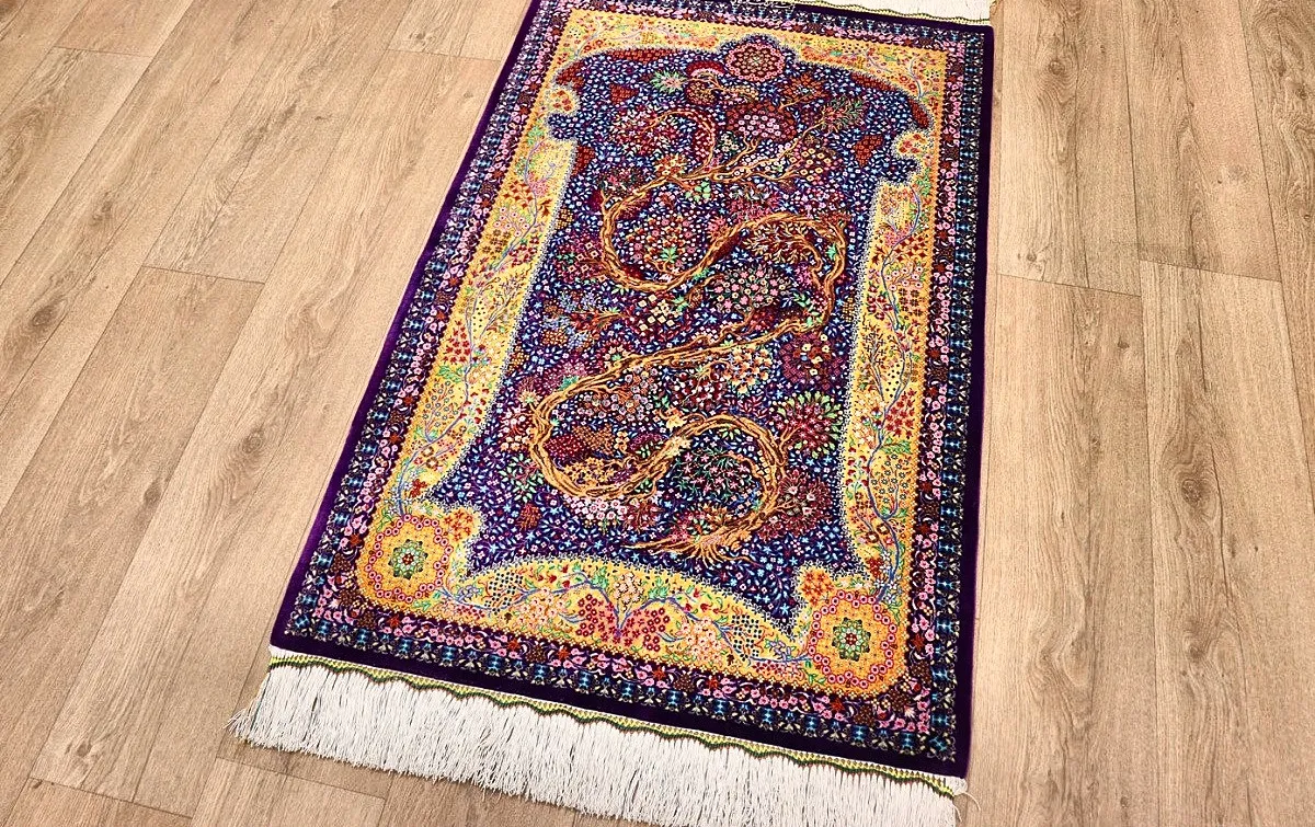 Ghom Perserteppich aus Iran, 123 × 80 cm