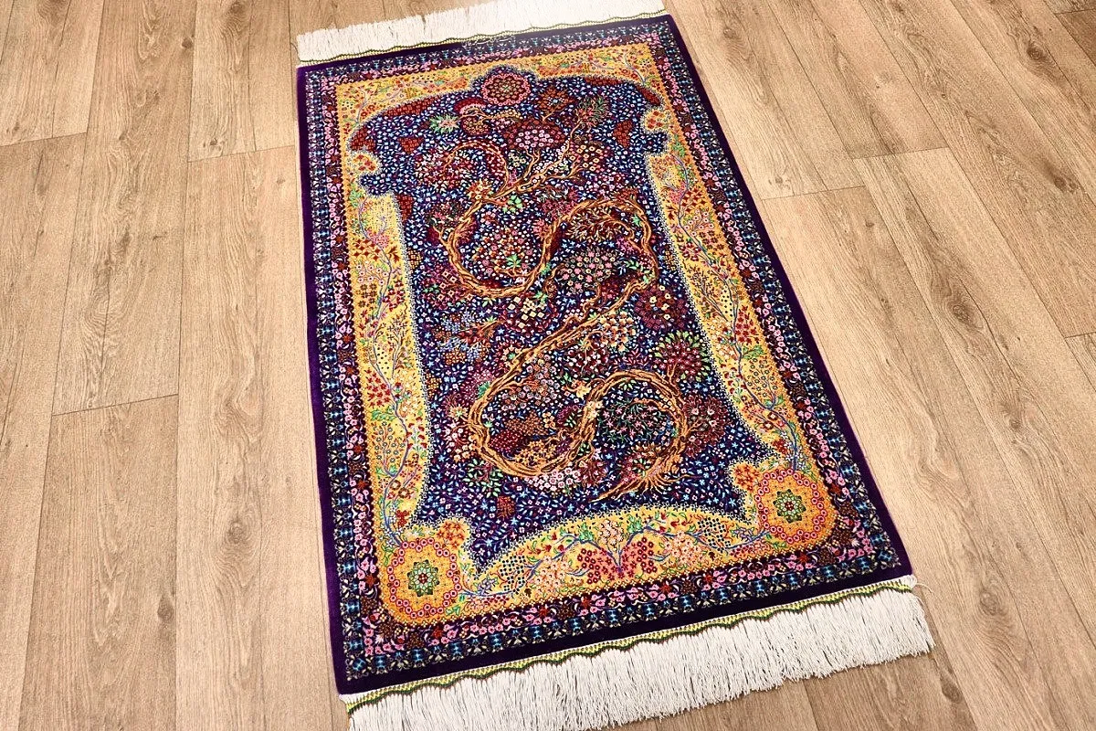 Ghom Perserteppich aus Iran, 123 × 80 cm