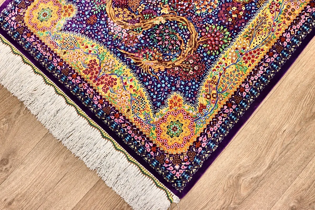 Ghom Perserteppich aus Iran, 123 × 80 cm
