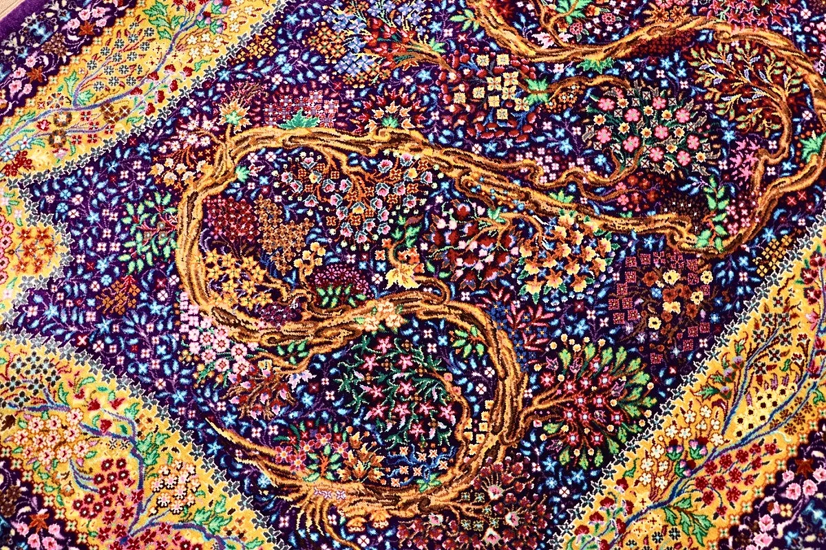 Ghom Perserteppich aus Iran, 123 × 80 cm